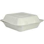 MenüBox, Bagasse, weiß, 22,3x20,1x7,7 cm   | Packung (50 Stück)