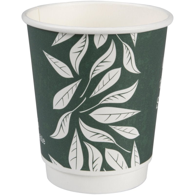 Kaffeebecher Doppelwand Bio "Green Leaves"