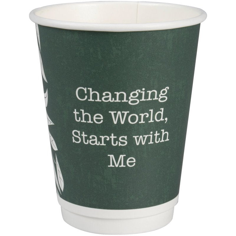 Kaffeebecher Doppelwand Bio "Green Leaves"