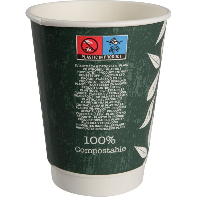 Kaffeebecher Doppelwand Bio "Green Leaves"