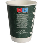 Kaffeebecher Doppelwand Bio "Green Leaves"