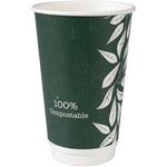 Kaffeebecher Doppelwand Bio "Green Leaves"