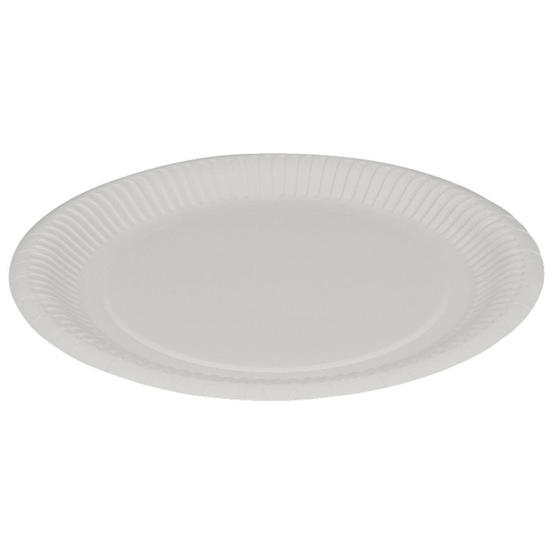 Pappteller, Flach ø 23 cm, Weiß   | Packung (50 Stück)