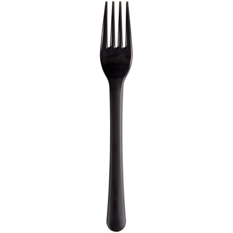 Mehrweg Gabel, 18cm, schwarz, PP   | Packung (50 Stück)