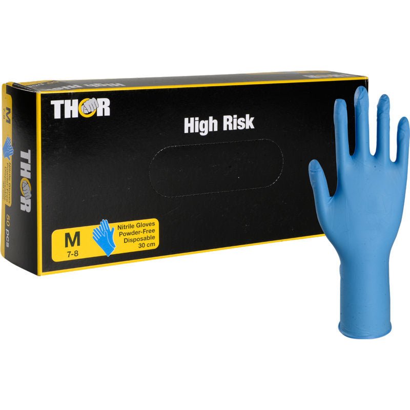 Thor High Risk Nitril-Handschuhe, Blau, 30 cm