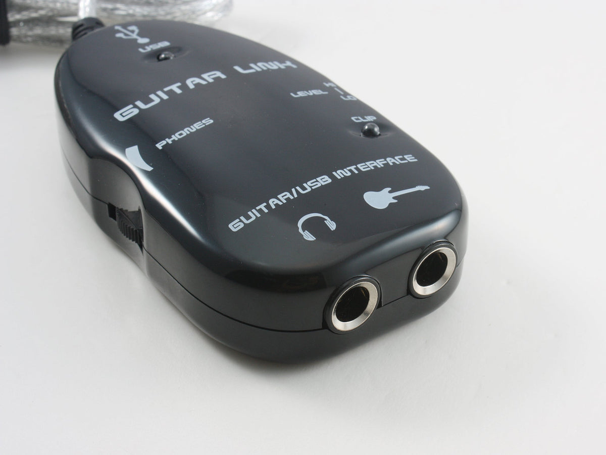 Gitarre Interface 1 m 6.35 mm Klinke Buchse zu Buchse & USB 2.0 Stecker Adapter | System-S
