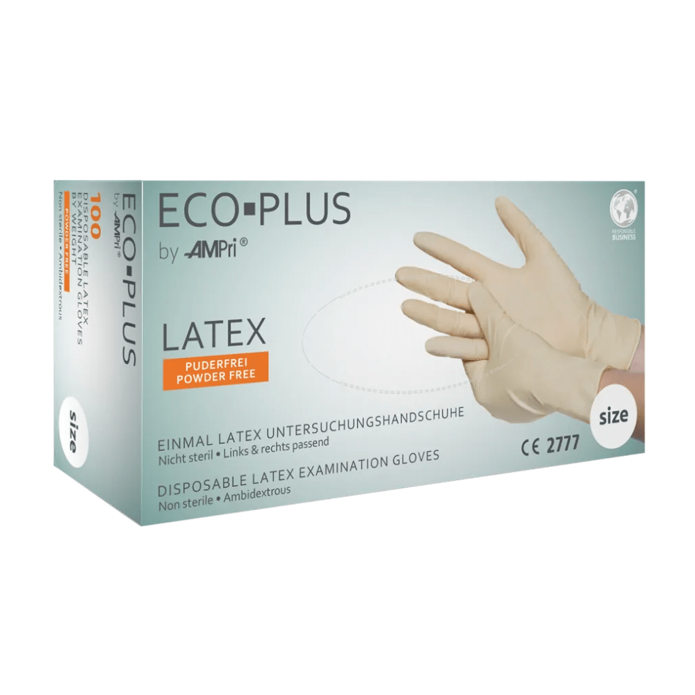 AMPri ECO-PLUS Latexhandschuhe puderfrei, weiß