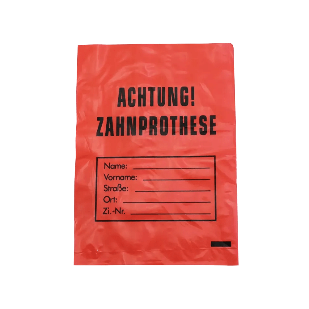 AMPri LDPE Zahnprothesenbeutel rot 17 x 24 cm | Karton (1 Packung)