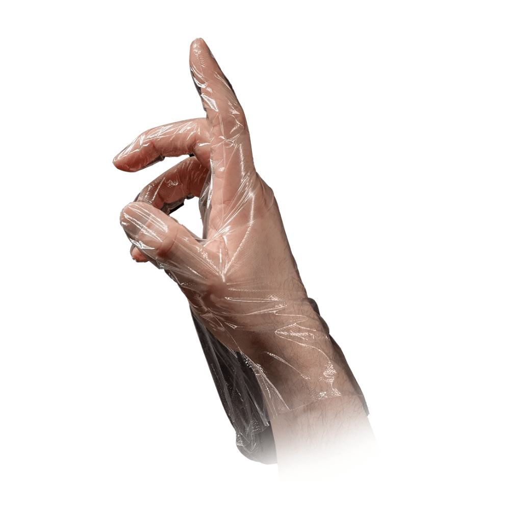 AMPri MED-COMFORT PE-Handschuhe gehämmert, transparent | Box (100 Stück)