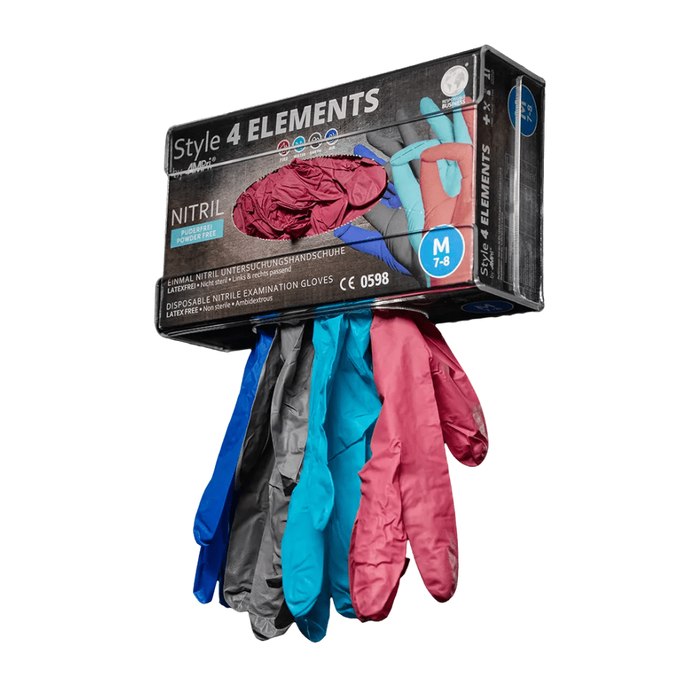 AMPri STYLE 4 ELEMENTS Nitrilhandschuhe puderfrei, Farbenmix