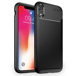 NALIA Silikonhülle für iPhone XR – Rutschfest & Matt – VORTEX (Gebürstete Optik & Carbon Design) – Marke aus Berlin