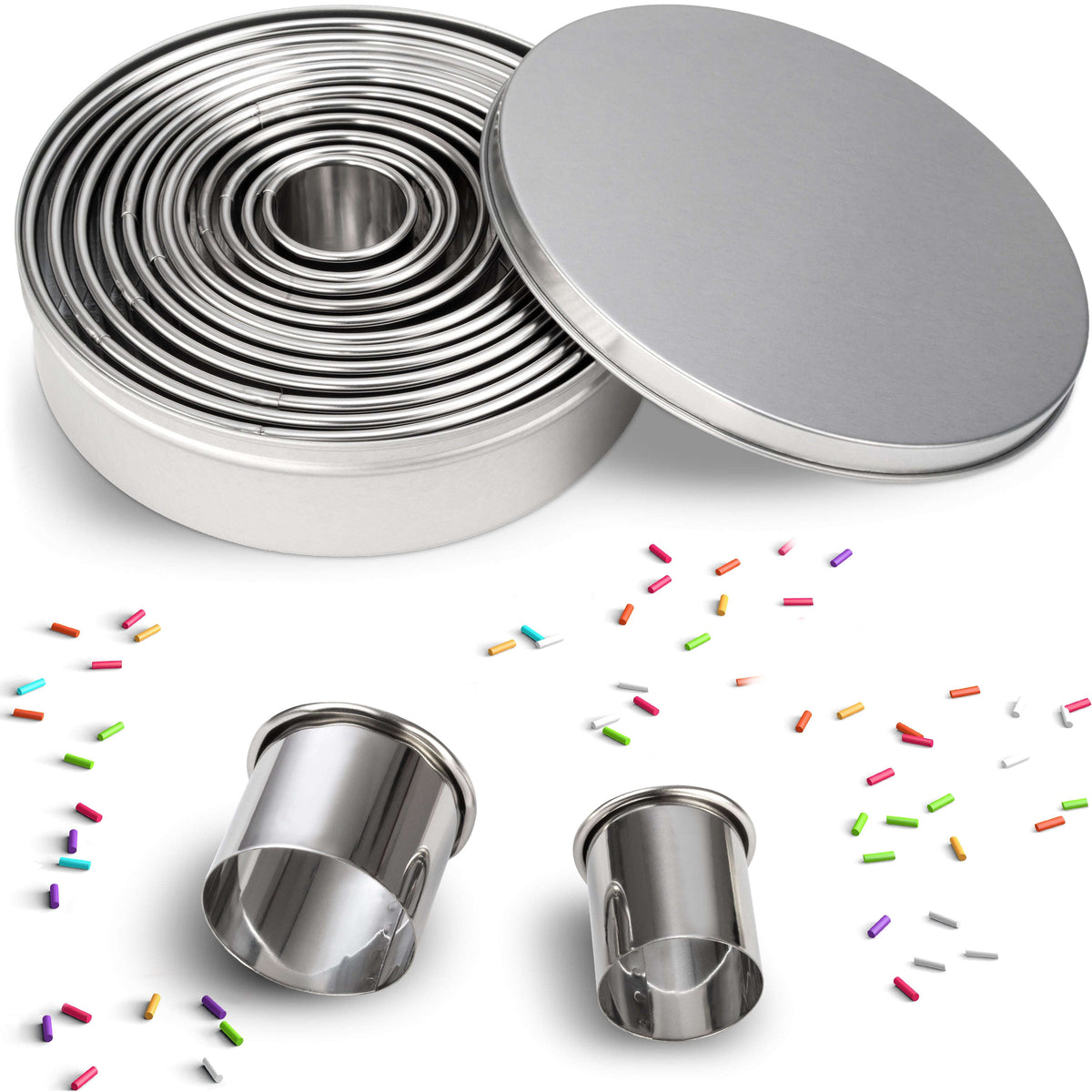 Edelstahl Ausstechformen Ringe - 12 Stück Namma Markt
