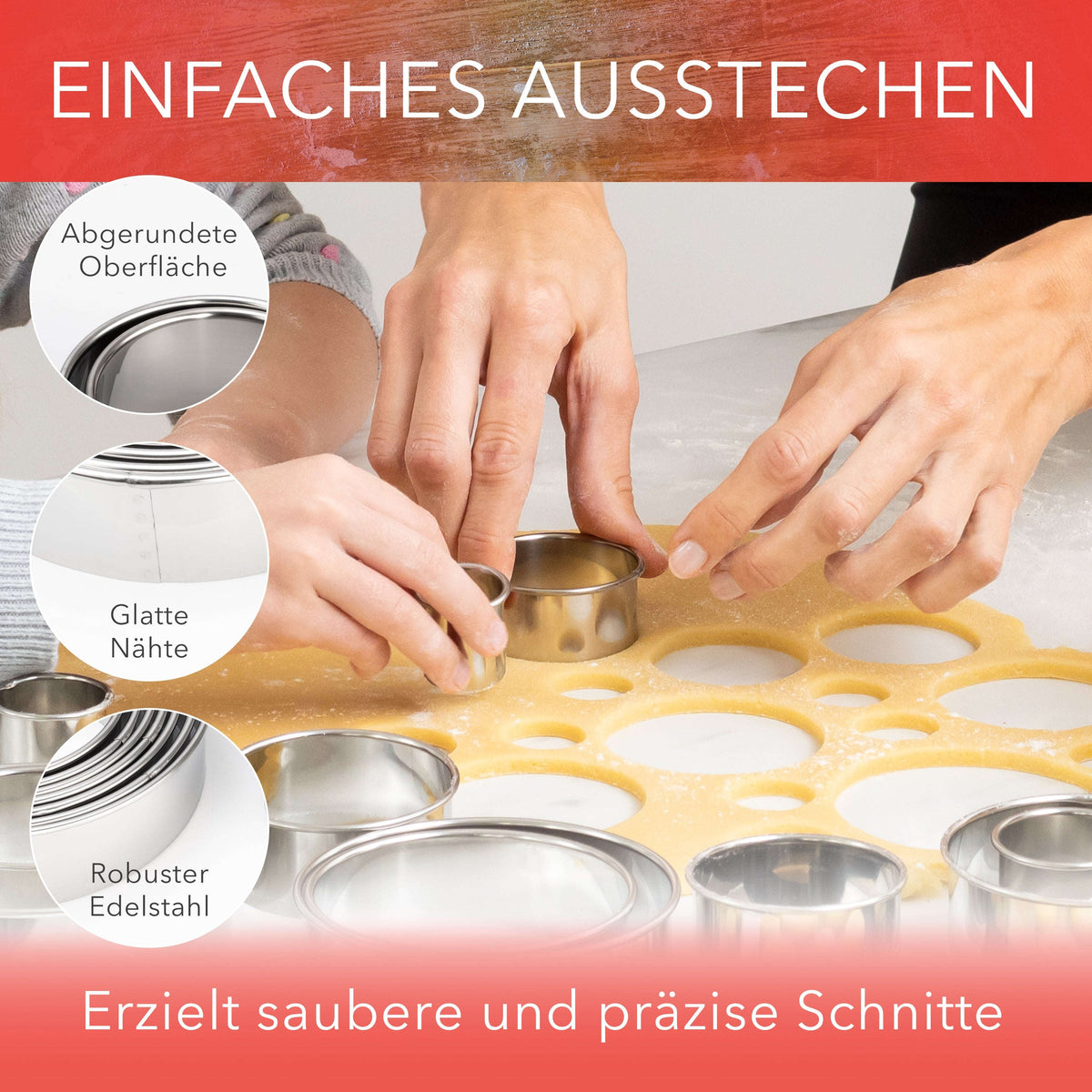 Edelstahl Ausstechformen Ringe - 12 Stück Namma Markt