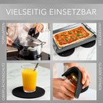 Untersetzer aus Silikon Topfuntersetzer Pfannenuntersetzer Topflappen Schwarz - 4er Set Namma Markt