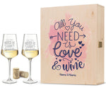 Stölzle Lausitz Weingläser mit Gravur "All you need is Love and Wine"
