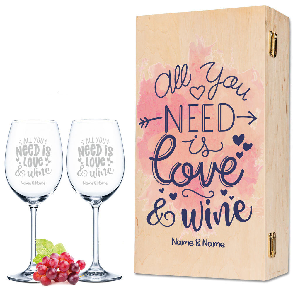 Stölzle Lausitz Weingläser mit Gravur "All you need is Love and Wine"