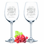 Stölzle Lausitz Weingläser mit Gravur "All you need is Love and Wine"