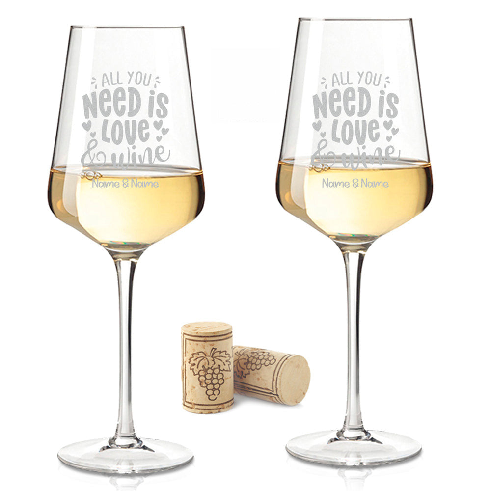 Stölzle Lausitz Weingläser mit Gravur "All you need is Love and Wine"
