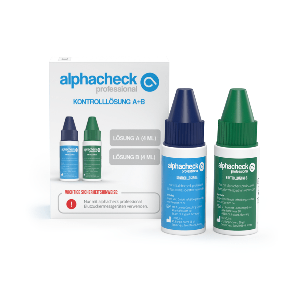 Alphacheck Professional Kontrolllösung A+ B | Packung (2 Flaschen)