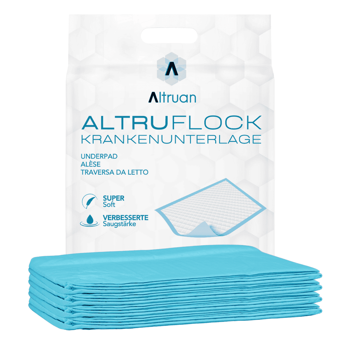 Altruflock® Bettschutzunterlagen 60 x 90cm Supersoft Extrem Saugfähig | Packung (25 Stück) Namma Markt