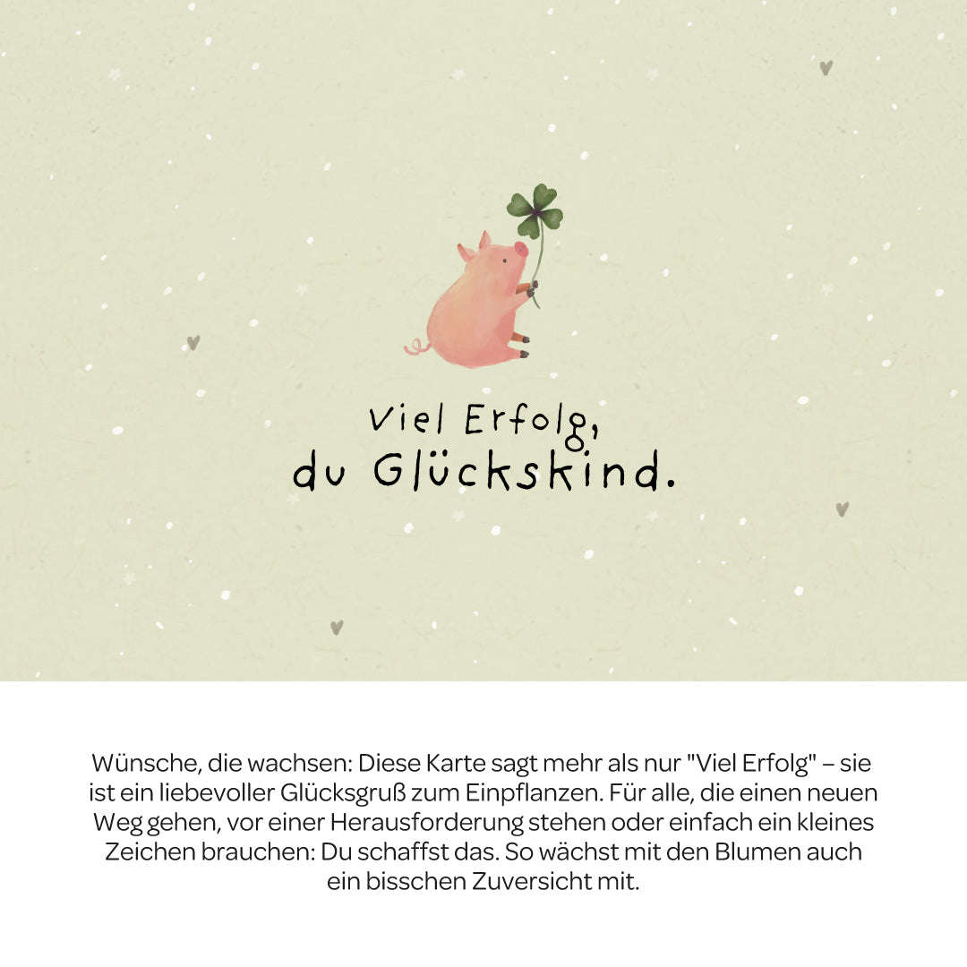 Grußkarte - Viel Erfolg, du Glückskind! Namma Markt