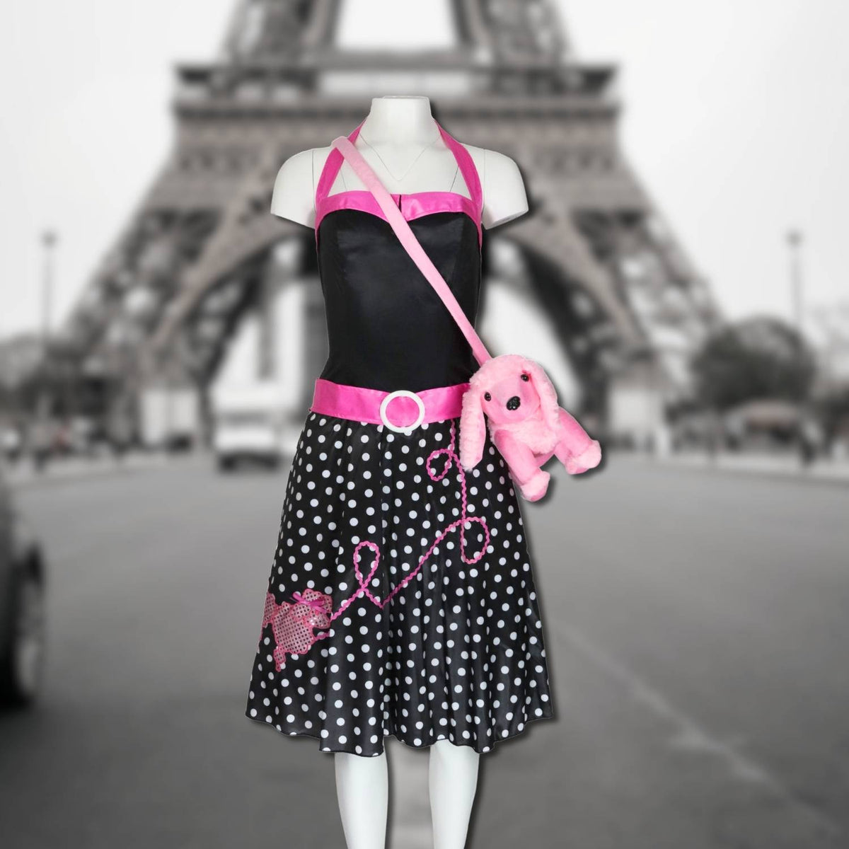 Kuschelige Pudel Handtasche | 32 x 19 x 10 cm - Rosa