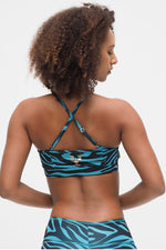 Yoga Bra Top Amba zebra turquoise