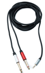 Y Audio Kabel 3 m Stereo TRS 3,5 mm Stecker zu 2x 6.35 mm Klinke TS Stecker | System-S