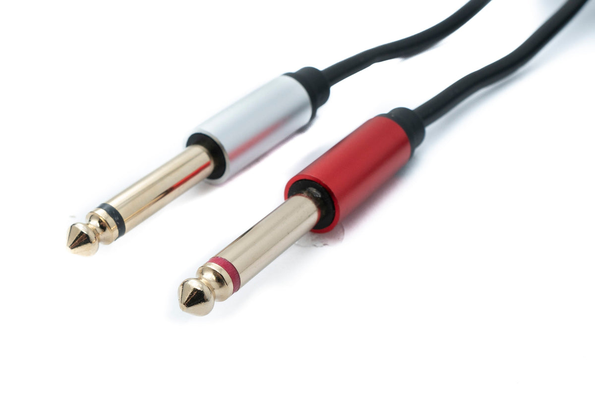 Y Audio Kabel 3 m Stereo TRS 3,5 mm Stecker zu 2x 6.35 mm Klinke TS Stecker | System-S