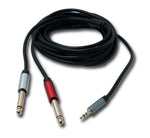 Y Audio Kabel 5 m Stereo TRS 3,5 mm Stecker zu 2x 6.35 mm Klinke TS Stecker | System-S