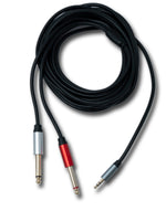 Y Audio Kabel 5 m Stereo TRS 3,5 mm Stecker zu 2x 6.35 mm Klinke TS Stecker | System-S