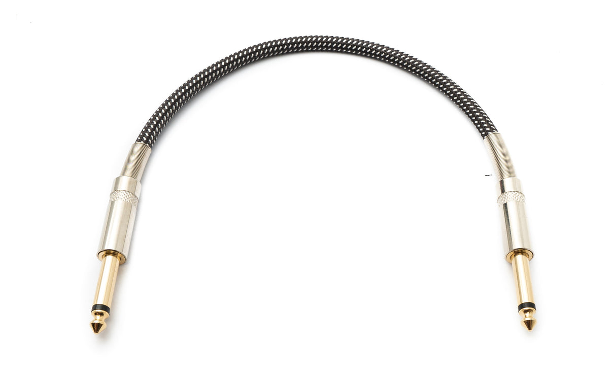 Audio Kabel 30 cm 6.35 mm Klinke Stecker zu Stecker Nylon geflochten Knickschutz AUX | System-S