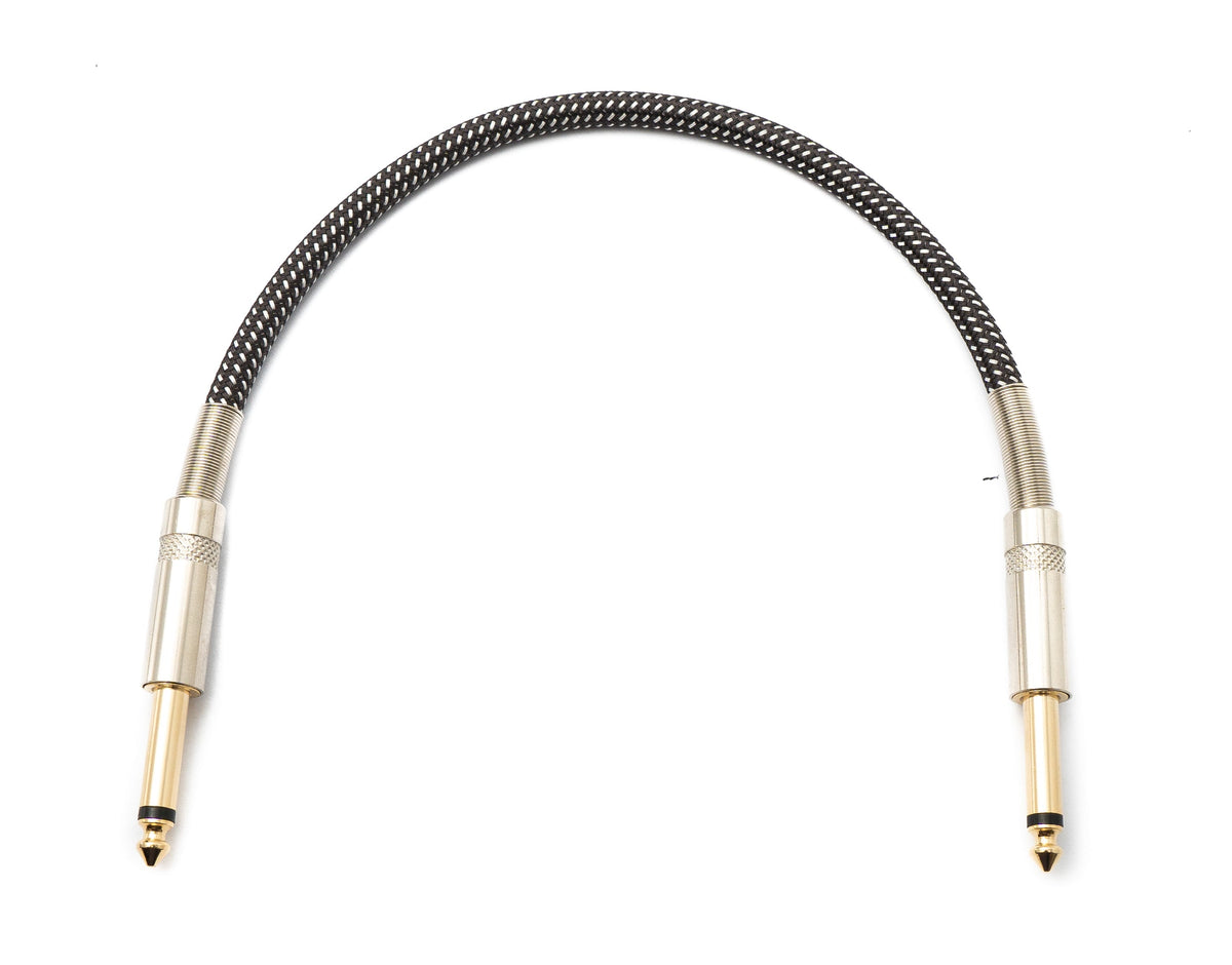 Audio Kabel 30 cm 6.35 mm Klinke Stecker zu Stecker Nylon geflochten Knickschutz AUX | System-S