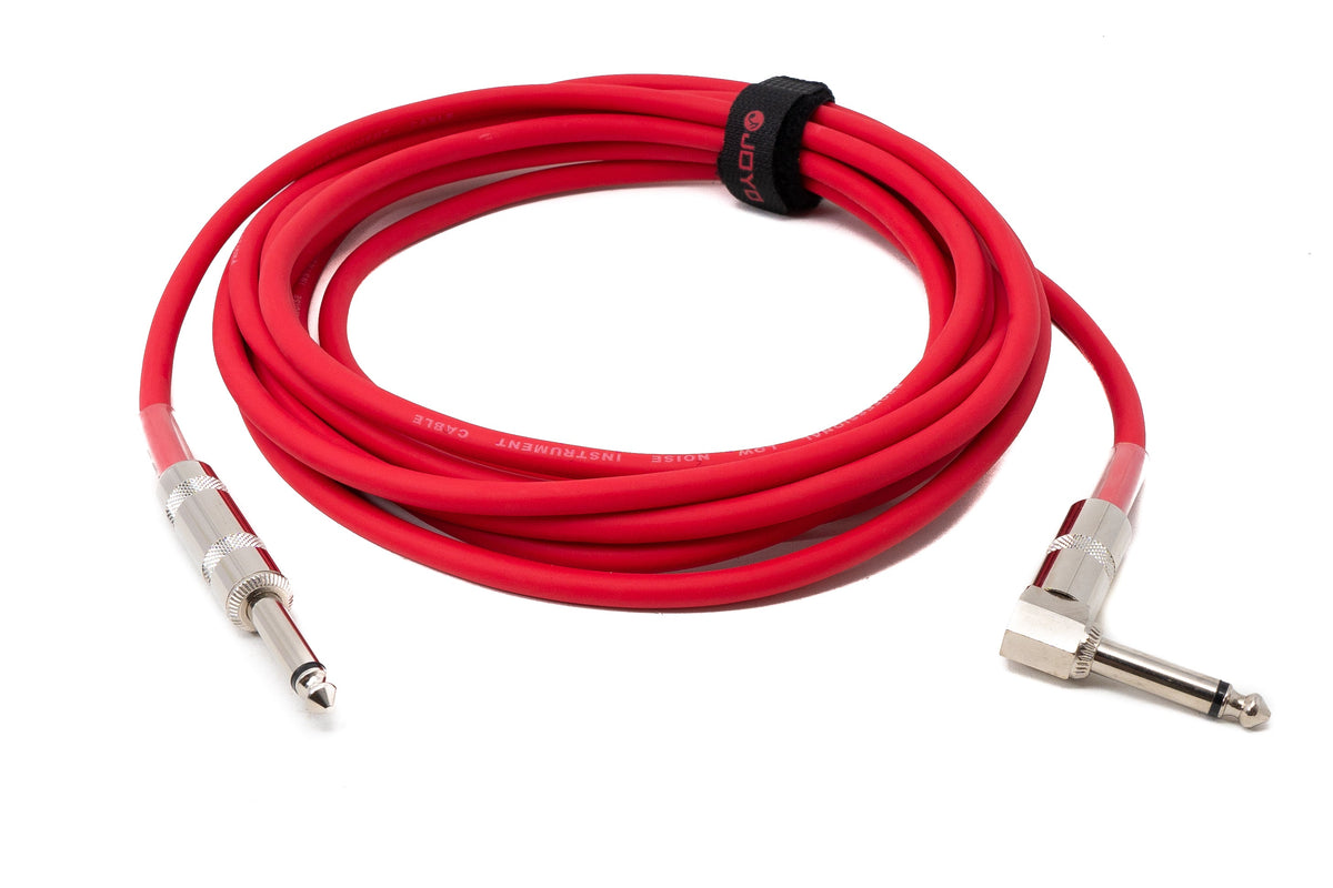 Audio Kabel 450 cm 6.35 mm Klinke Stecker zu Stecker Winkel AUX Rot | System-S