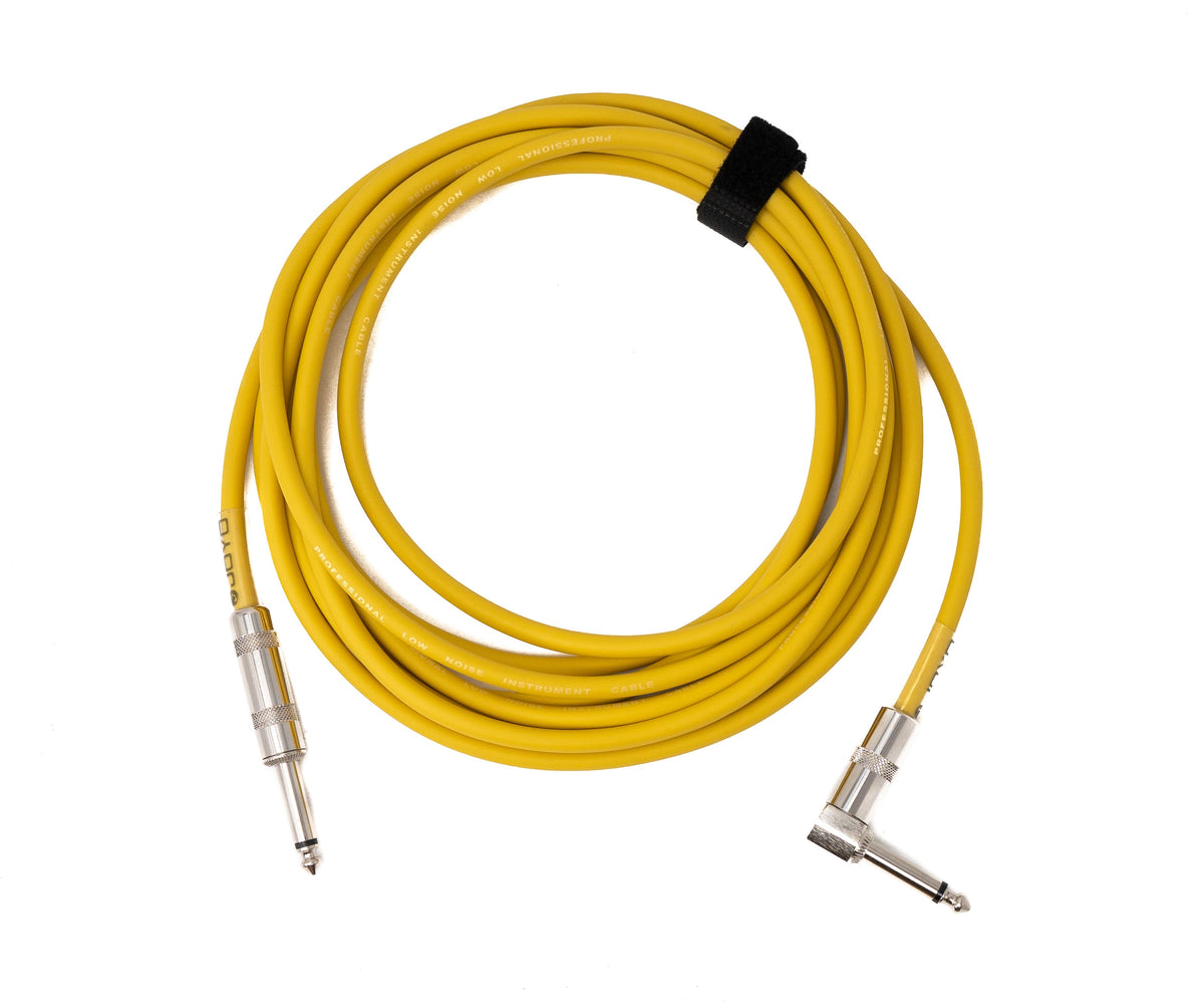 Audio Kabel 450 cm 6.35 mm Klinke Stecker zu Stecker Winkel AUX Gelb | System-S