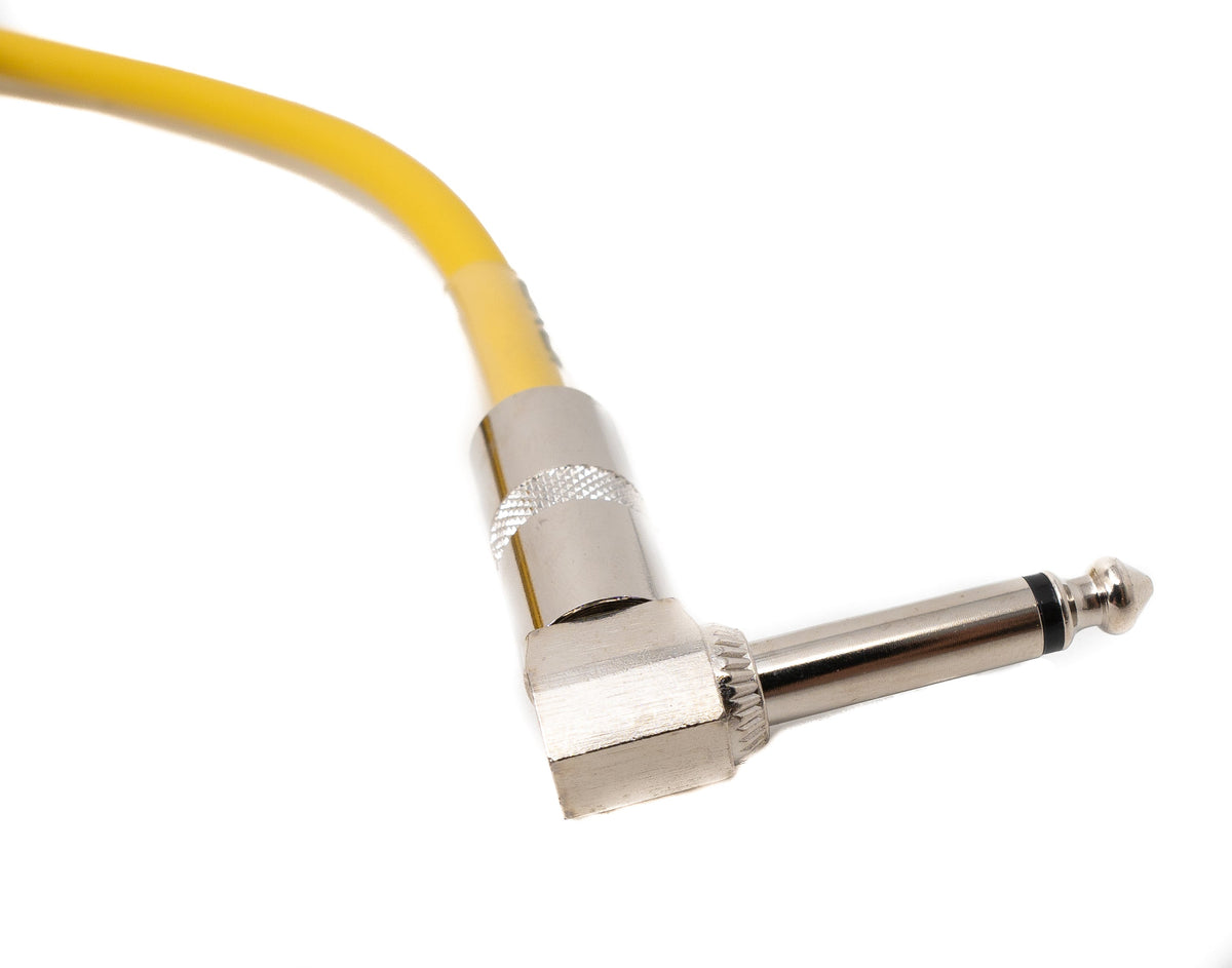 Audio Kabel 450 cm 6.35 mm Klinke Stecker zu Stecker Winkel AUX Gelb | System-S