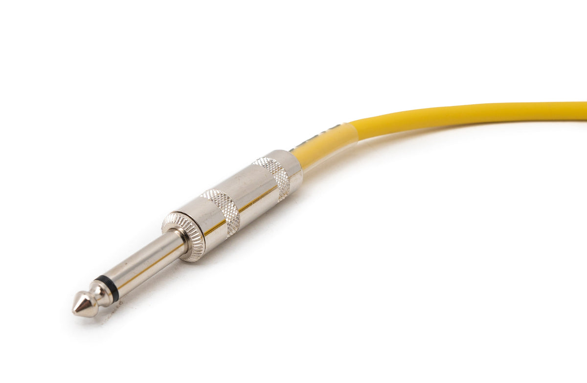 Audio Kabel 450 cm 6.35 mm Klinke Stecker zu Stecker Winkel AUX Gelb | System-S