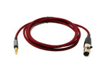 Audio Kabel 120 cm 3.5 mm Klinke Stecker zu Mini XLR Buchse geflochten in Rot | System-S