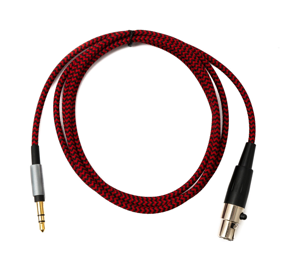 Audio Kabel 120 cm 3.5 mm Klinke Stecker zu Mini XLR Buchse geflochten in Rot | System-S