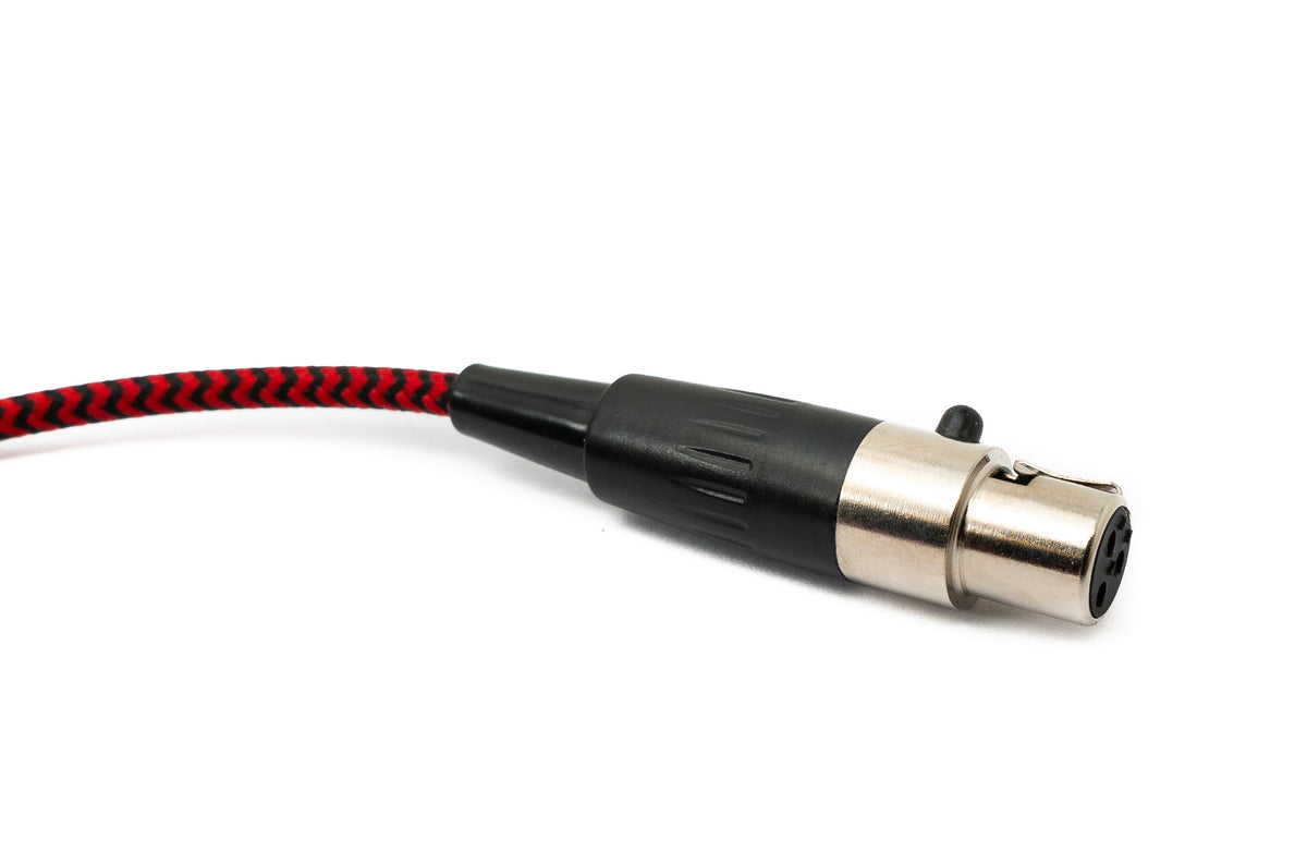 Audio Kabel 120 cm 3.5 mm Klinke Stecker zu Mini XLR Buchse geflochten in Rot | System-S