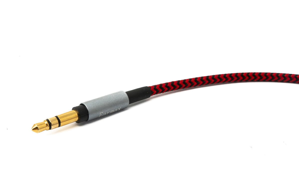 Audio Kabel 120 cm 3.5 mm Klinke Stecker zu Mini XLR Buchse geflochten in Rot | System-S