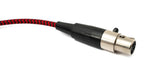 Audio Kabel 150 cm 3.5 mm Klinke Stecker zu Mini XLR Buchse geflochten in Rot | System-S