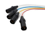 Audio Kabel 150 cm XLR 3 polig 4x Stecker zu 4x Buchse AUX in Schwarz | System-S