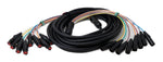 Audio Kabel 10 m XLR 3 polig 8x Stecker zu 8x Buchse AUX in Schwarz | System-S