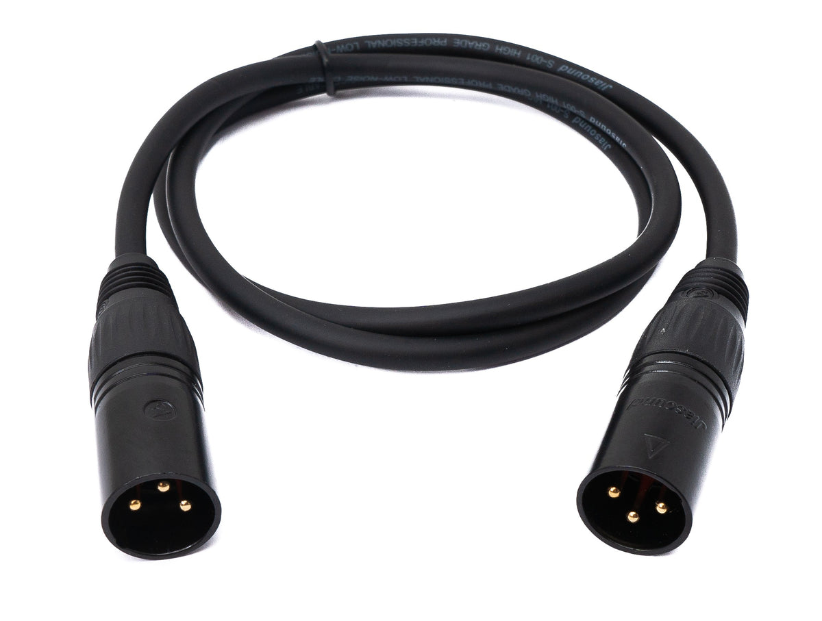 Audio Kabel 100 cm XLR 3 polig Stecker zu Stecker in Schwarz | System-S