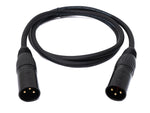 Audio Kabel 100 cm XLR 3 polig Stecker zu Stecker in Schwarz | System-S