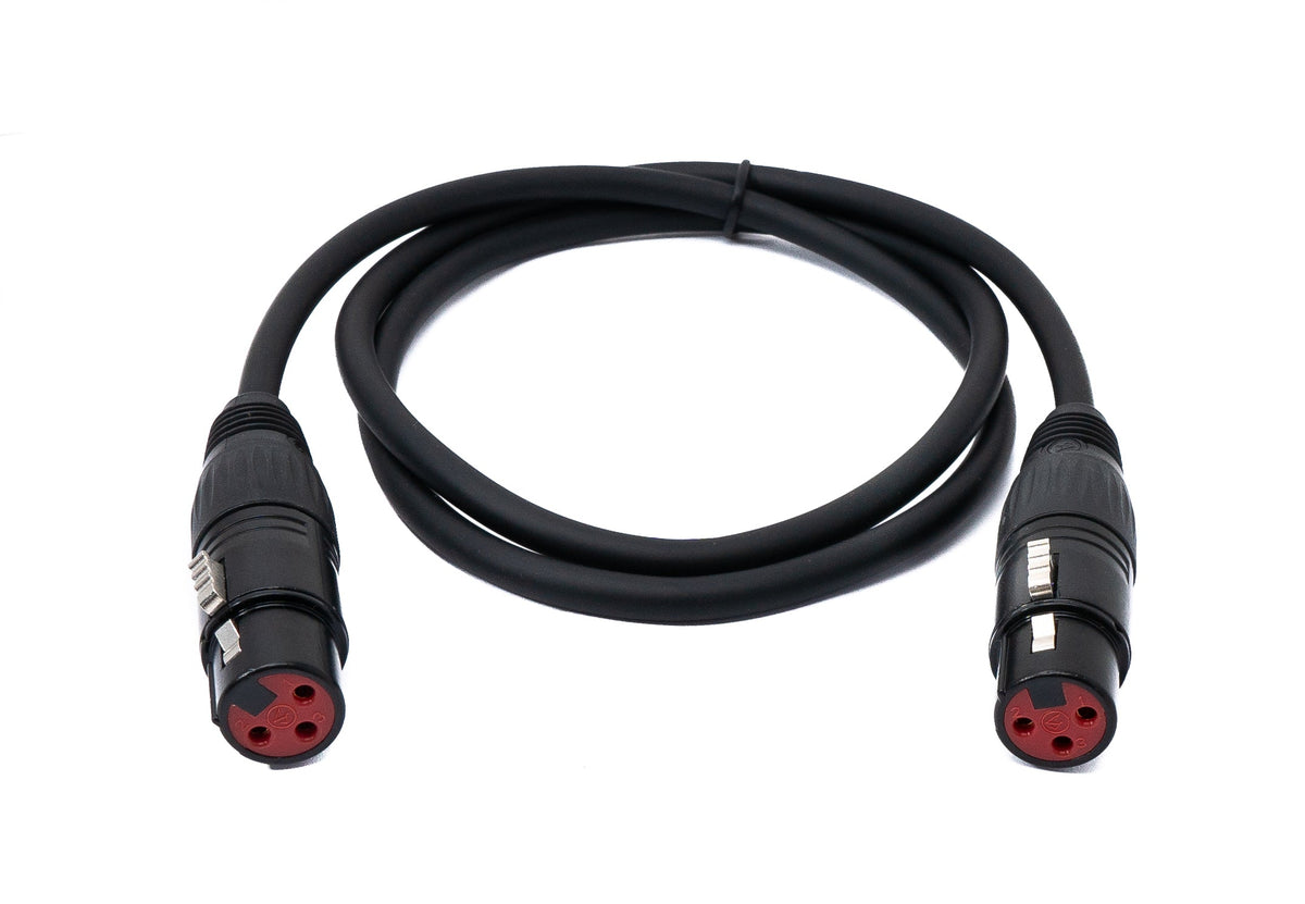 Audio Kabel 100 cm XLR 3 polig Buchse zu Buchse in Schwarz | System-S