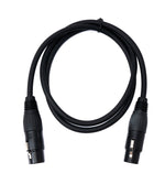 Audio Kabel 100 cm XLR 3 polig Buchse zu Buchse in Schwarz | System-S