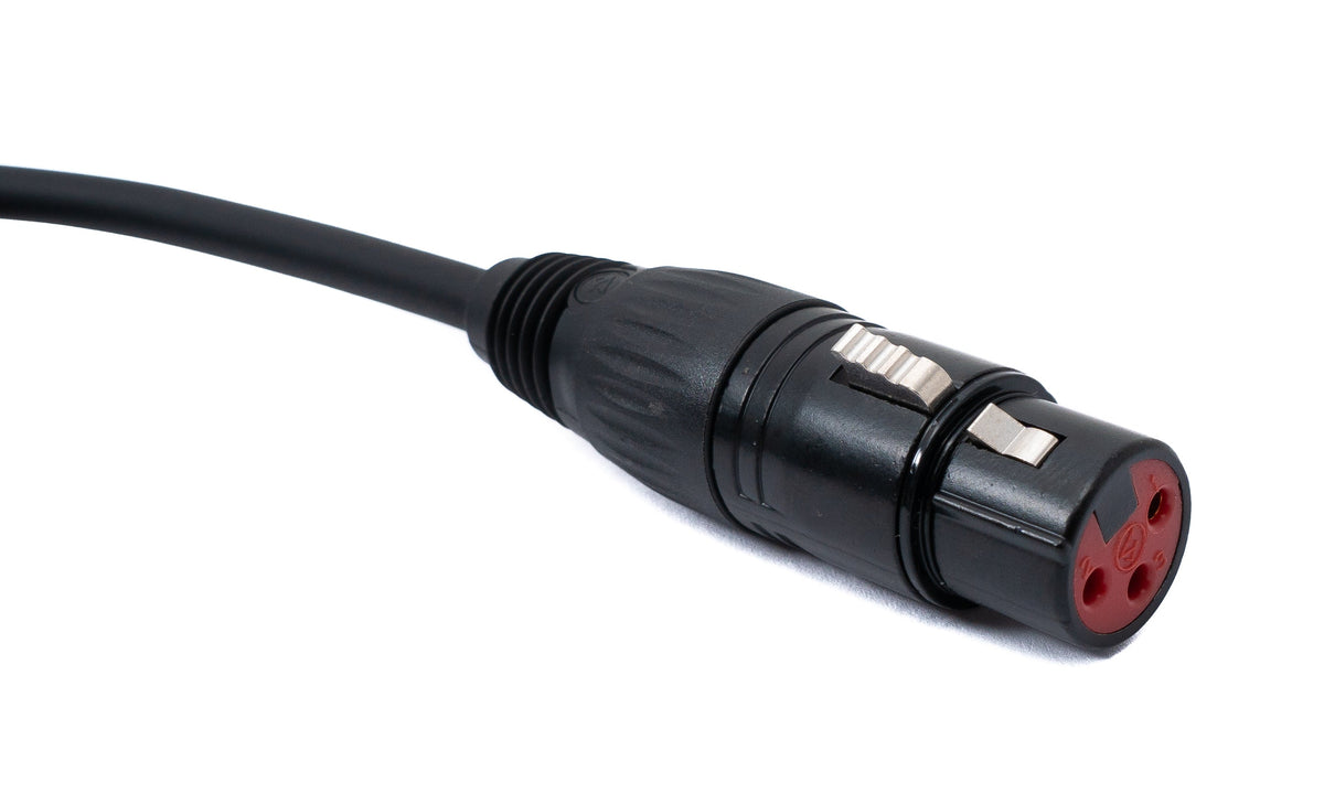 Audio Kabel 100 cm XLR 3 polig Buchse zu Buchse in Schwarz | System-S