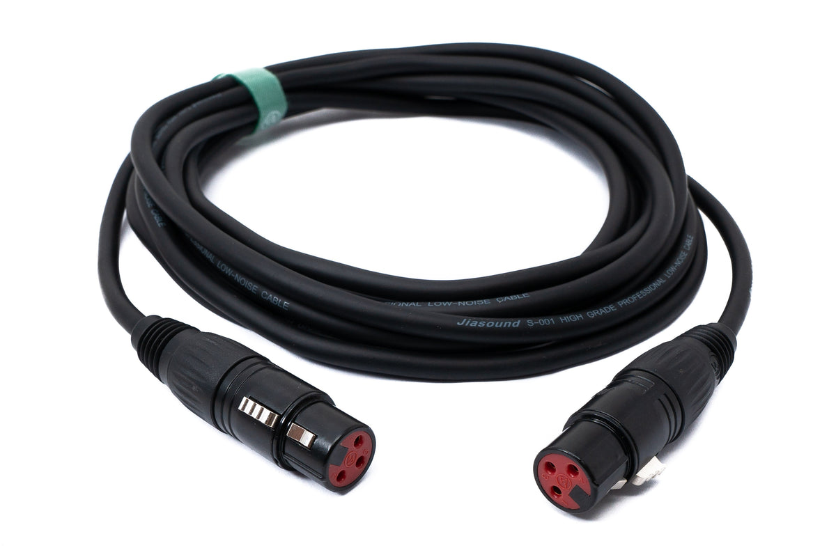 Audio Kabel 5 m XLR 3 polig Buchse zu Buchse in Schwarz | System-S